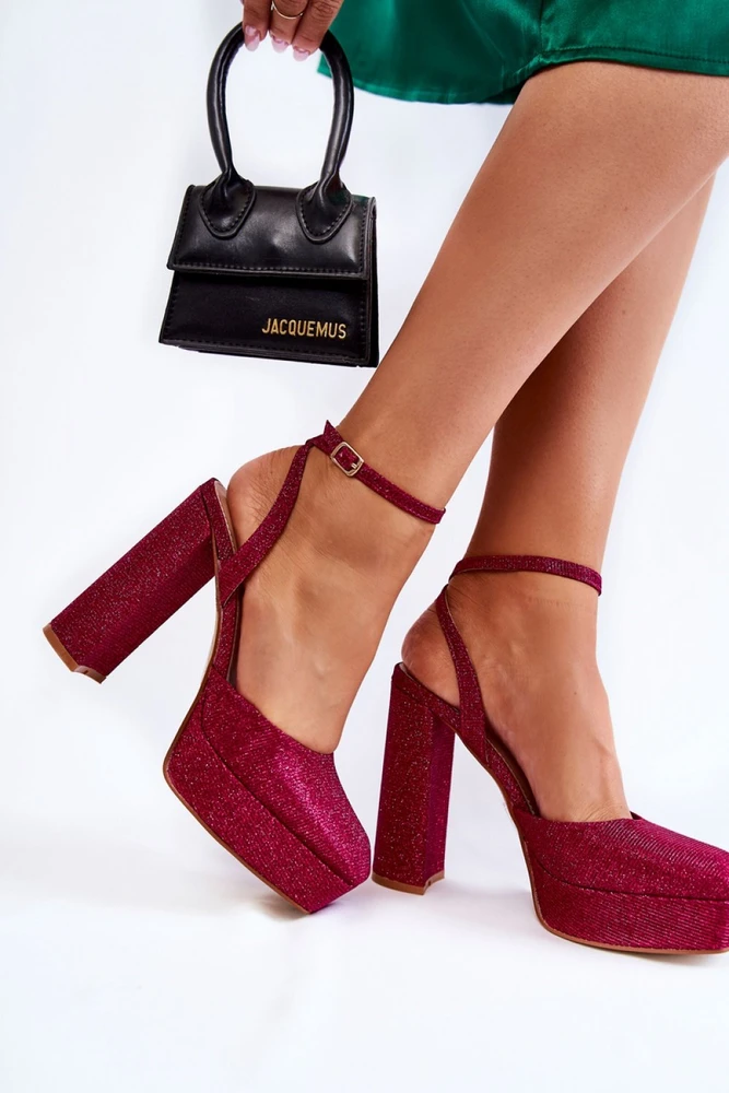 Fuksijos spalvos basutės su kulnu Step in style