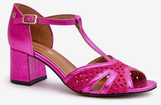 Fuksijos spalvos basutės su kulnu Step in style