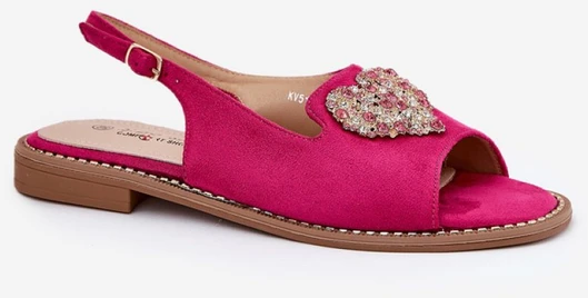 Fuksijos spalvos basutės su širdelės dekoru Step in style