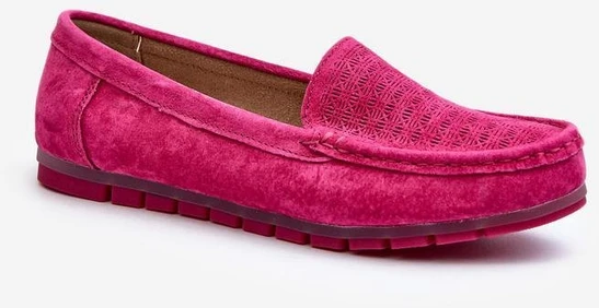 Fuksijos spalvos moteriški mokasinai Step in style