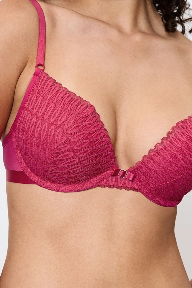 Fuksijos spalvos push-up liemenėlė Triumph