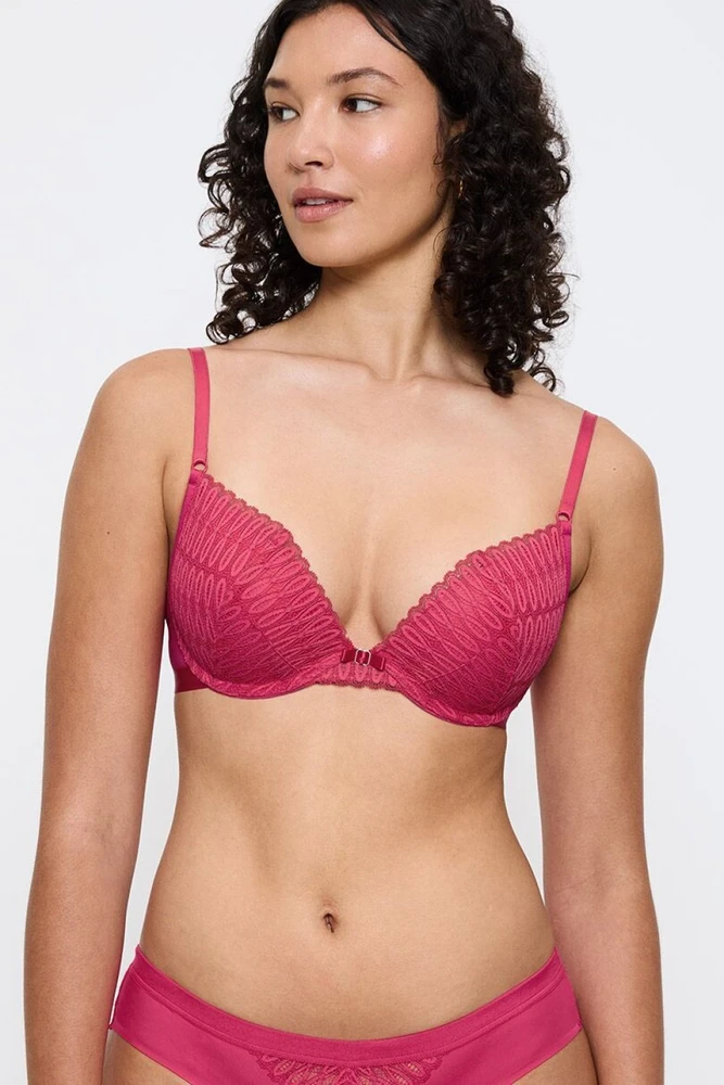 Fuksijos spalvos push-up liemenėlė Triumph