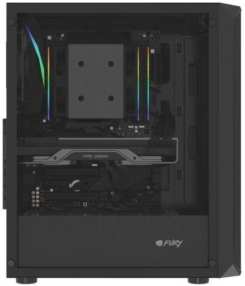 Ausinės FURY KOMPIUTERIO KORPUSAS FURY SHOBO SH4F MIDI TOWER Juodas SU LANGU