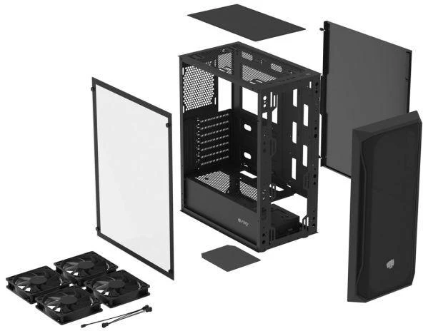 Ausinės FURY KOMPIUTERIO KORPUSAS FURY SHOBO SH4F MIDI TOWER Juodas SU LANGU