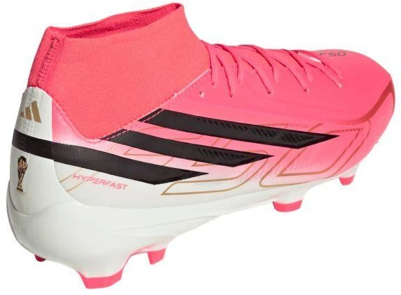 Futbolo bateliai Adidas F50 Hyperfast League Mid FG, rožiniai, KJ6714