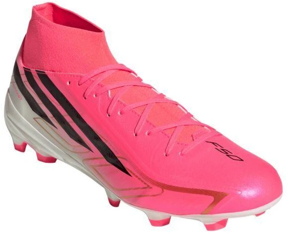 Futbolo bateliai Adidas F50 Hyperfast League Mid FG, rožiniai, KJ6714
