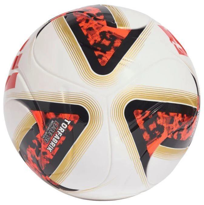 Futbolo kamuolys adidas Bundesliga 26/27 Torfabrik League J290 baltas-oranžinis-auksinis HY5059