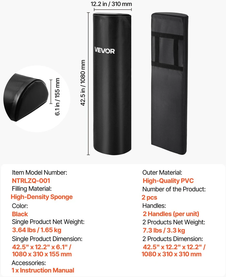 VEVOR Futbolo manekenas treniruotei 108 cm 2 vnt.