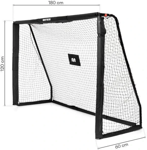 Meteor futbolo vartai, juodi, 180 x 120 x 60 cm