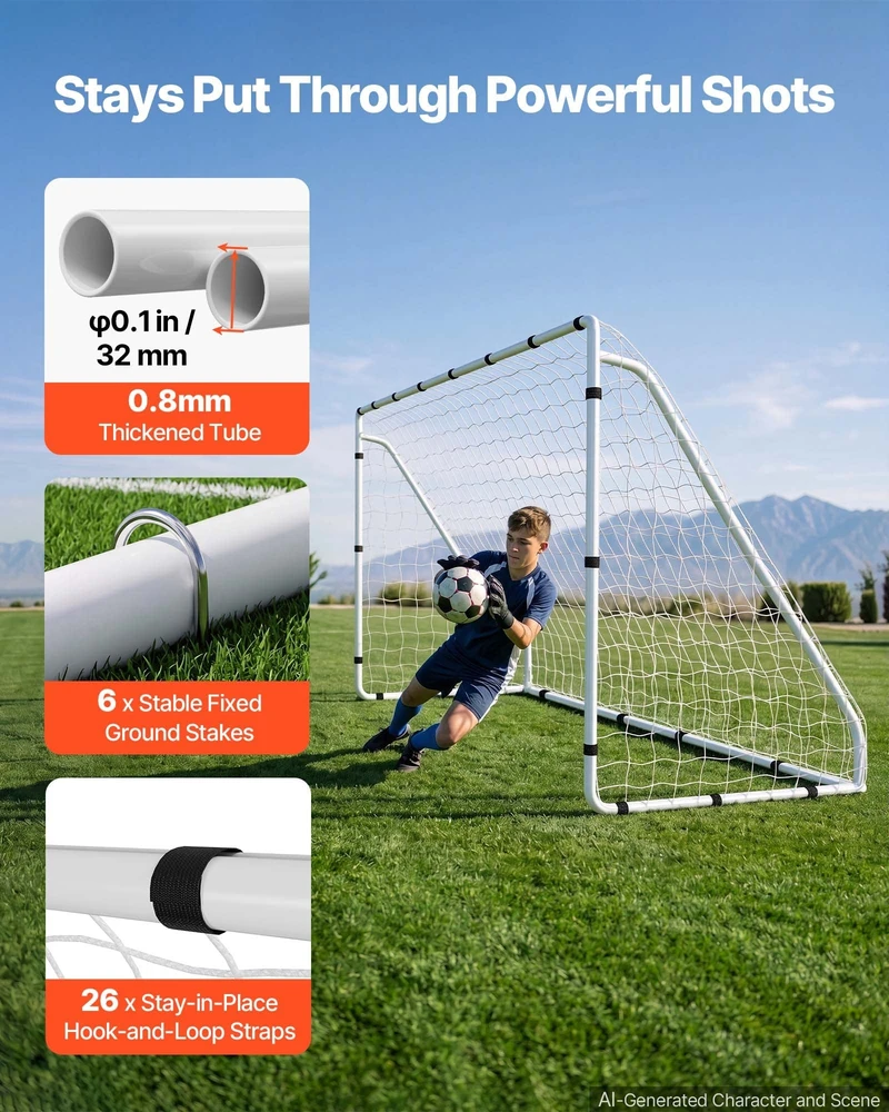 Futbolo vartai VEVOR DKS-36632, 3,66 x 1,83 m