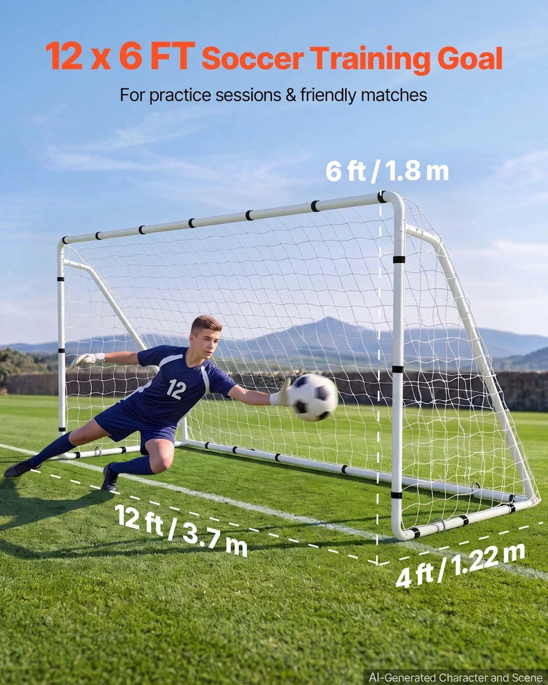 Futbolo vartai VEVOR DKS-36632, 3,66 x 1,83 m