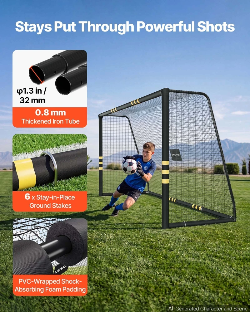 Futbolo vartai VEVOR DKS-86530, 3 x 2 m