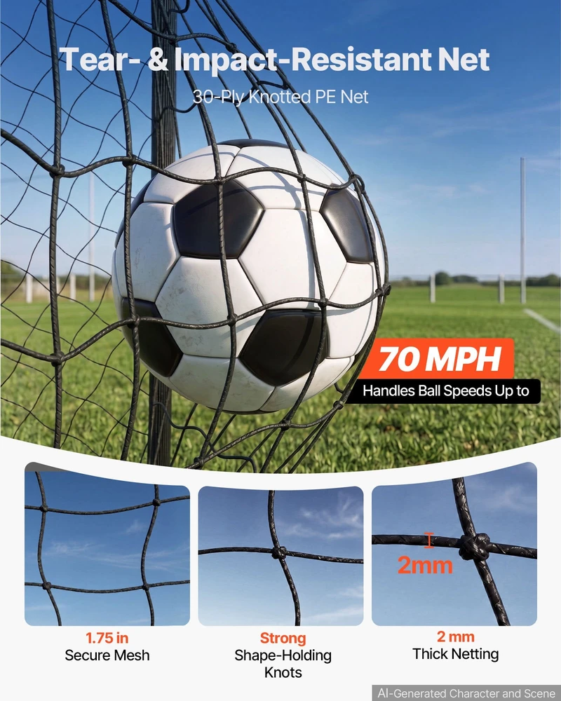 Futbolo vartai VEVOR DKS-86530, 3 x 2 m