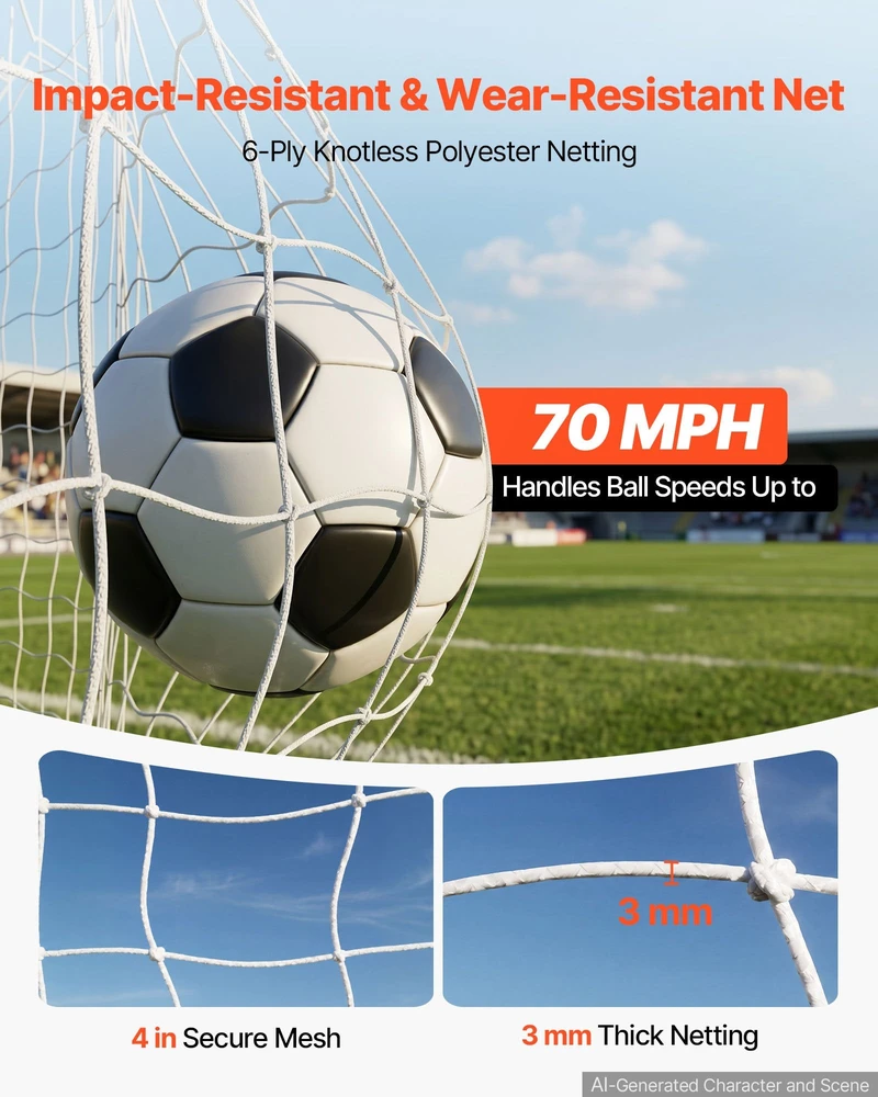 Futbolo vartai VEVOR DKS-86536R, 3,6 x 1,8 m