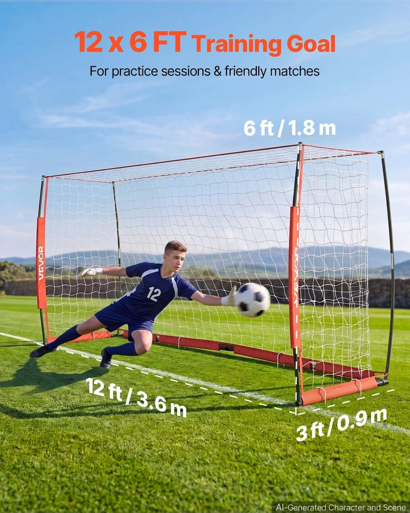 Futbolo vartai VEVOR DKS-86536R, 3,6 x 1,8 m