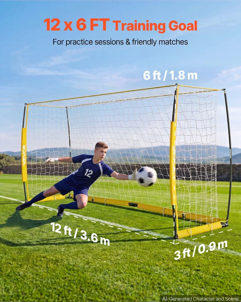 Futbolo vartai VEVOR DKS-86536Y, 3,6 x 1,8 m