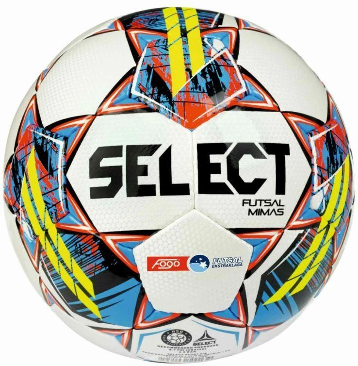 Select Futsal kamuolys Mimas FOGO Ekstraklasa FIFA Basic, skirtas žaisti patalpose, baltas