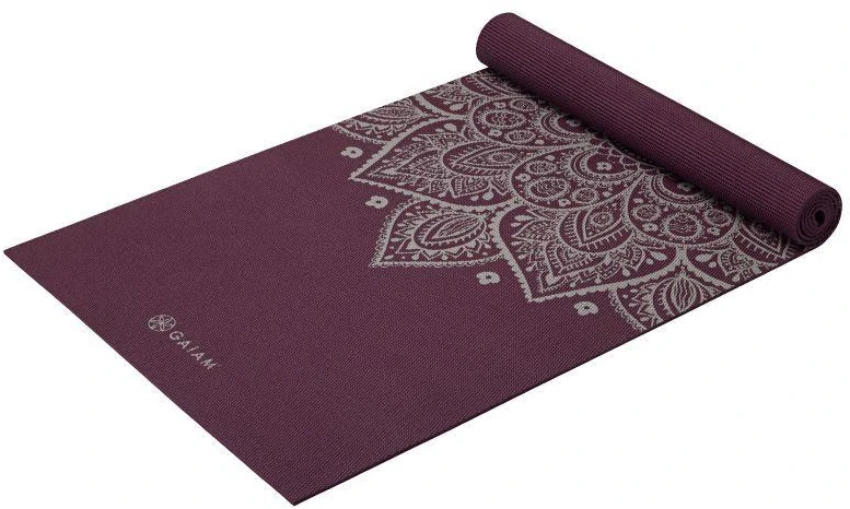 Gaiam Midnight Plum Saulės laikrodžio gėlės jogos kilimėlis, 5 mm, 65734