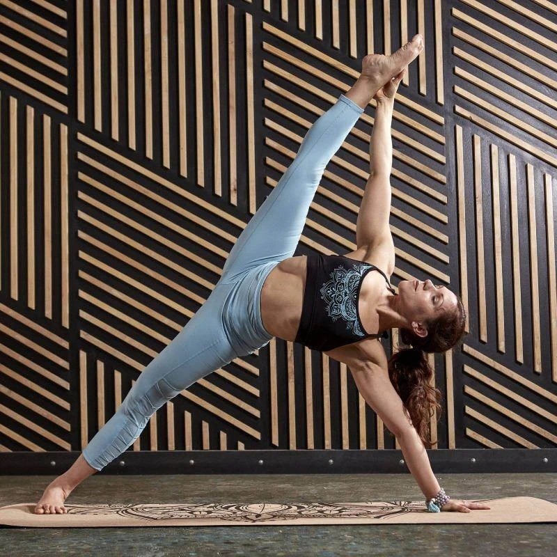 Aktivo Gaiam spausdintas kamštinio ąžuolo mandalos jogos kilimėlis 5 mm 63495