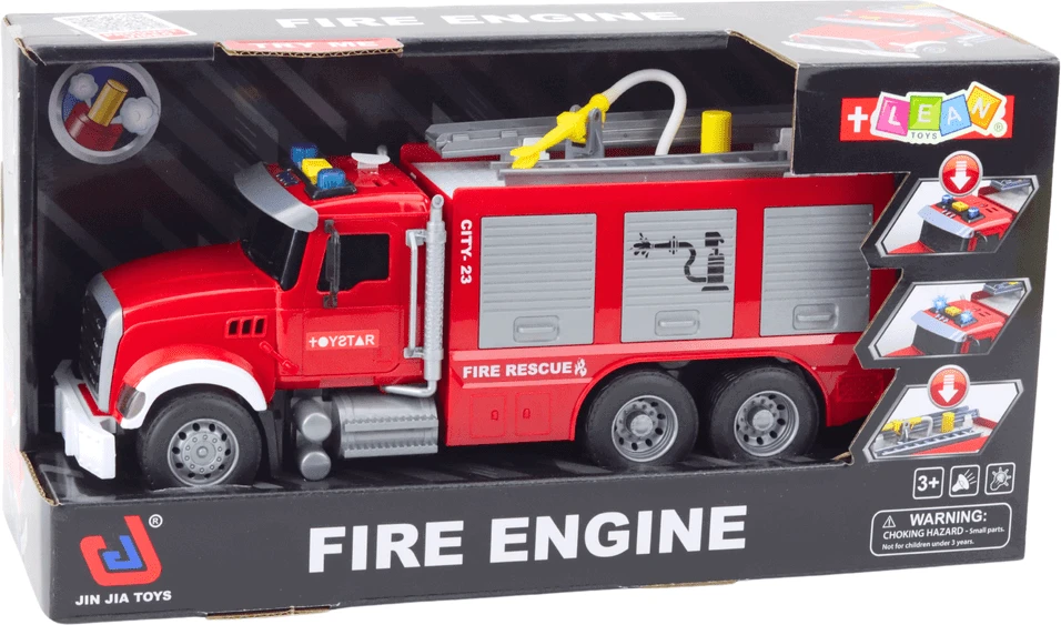 Lean Toys Interaktyvus Gaisrinės Automobilis su Vandens Funkcija