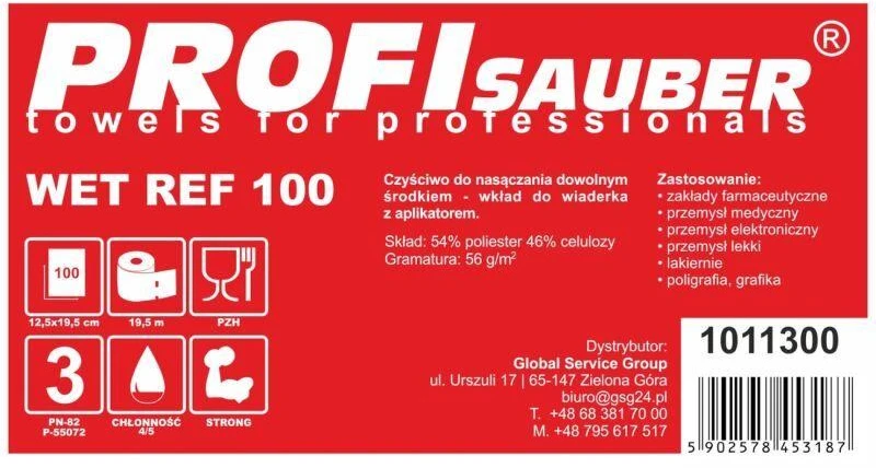 profi sauber POWER ProfiSauber WET REF 100 mirkymo šluostės - INSERT