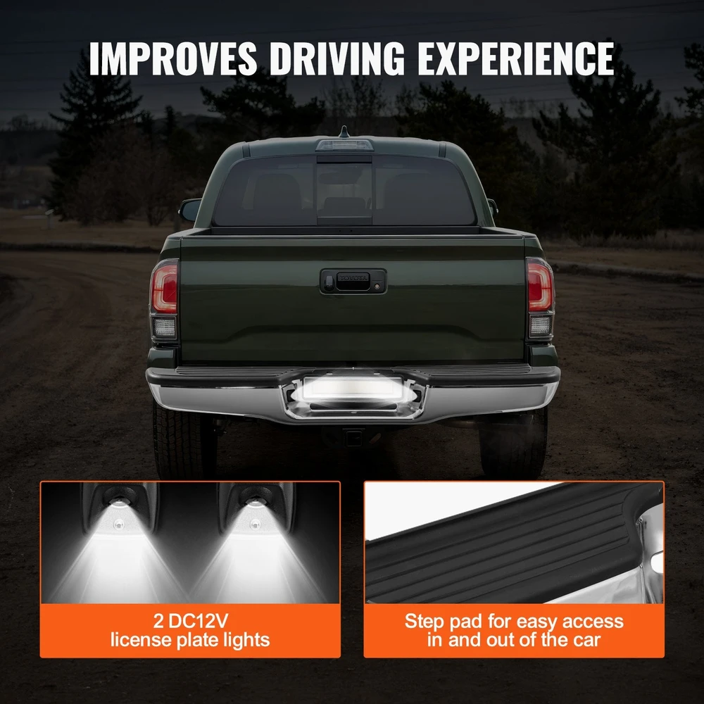 VEVOR Galinis laiptų chromuotas bamperis Toyota Tacoma