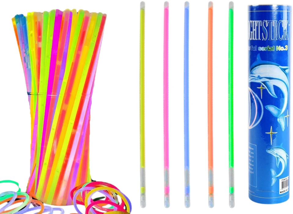Lean Toys Šviečiančios juostos, 100 vnt., įvairių spalvų, 26 cm
