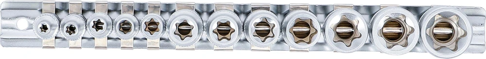 BGS GALVUČIŲ RINKINYS, E TIPO | 6,3 MM (1/4") / 10 MM (3/8") KVADRATINĖ JUNGTIS | E4–E20 | 12 VNT. (2038)