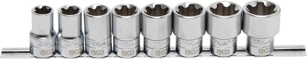 GALVUČIŲ RINKINYS, T-STAR PLUS (TORX PLUS) | 12,5 MM (1/2") KVADRATINĖ PAVARA | 18EP–32EP | 8 VNT. (8806)