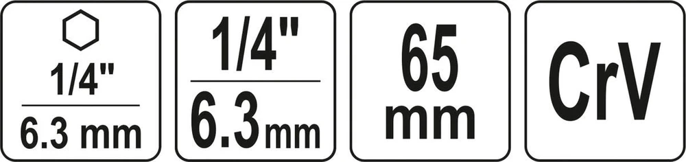 YATO ADAPTERIS GALVUTĖMS 1/4″ 65mm