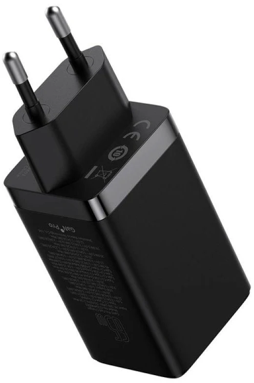 Baseus GaN5 Pro sieninis įkroviklis 2xUSB-C + USB 65W Juodas