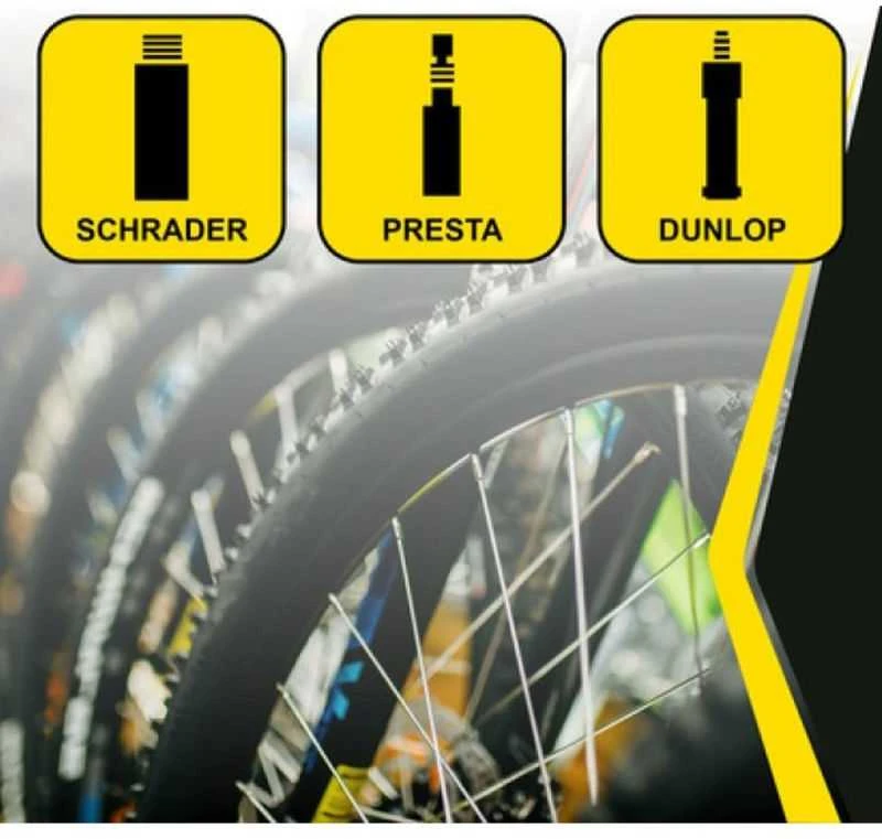 Garažinė ir dviračių pompa su manometru geltona Dunlop