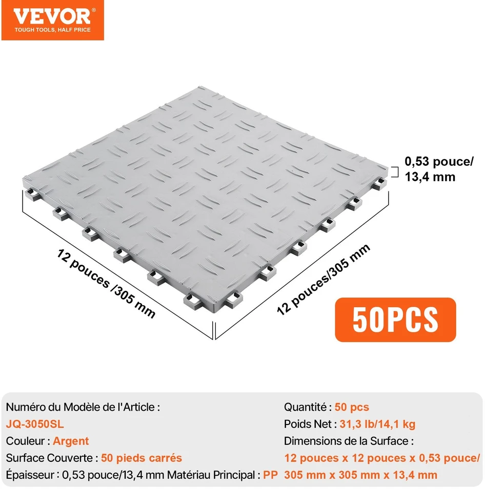 Vevor Neužrakinamos garažo plytelės, 305 x 305 mm