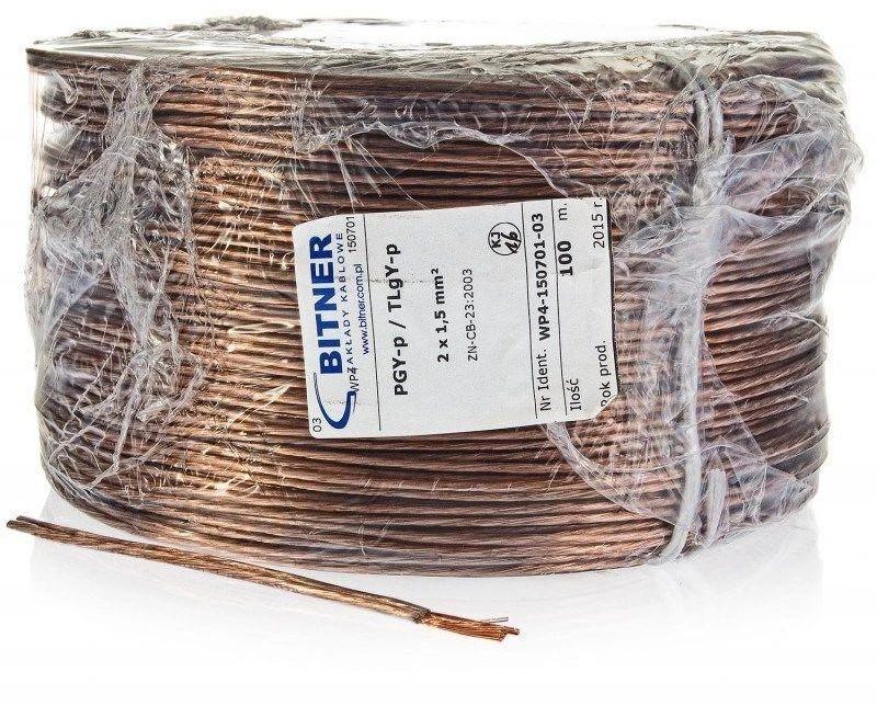 Projektorius Garsiakalbio kabelis BITNER BiTsound PGY-p (TLgY) 2x1.5mm, rulonas 100m
