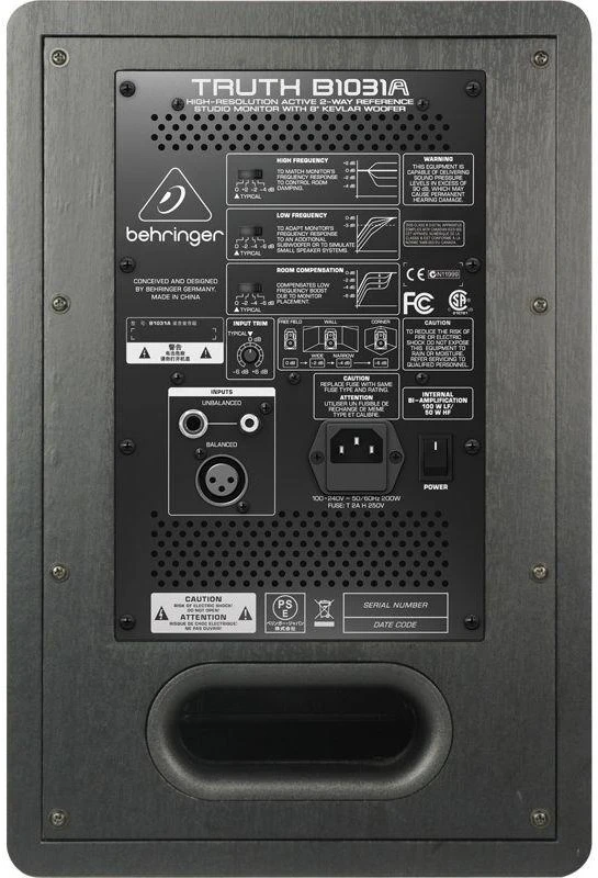 Kompiuterio kolonėlės Garsiakalbis Behringer Truth B1031A, 2-juosčių, Sidabrinis, Geltonas, Laidinis, 100 W