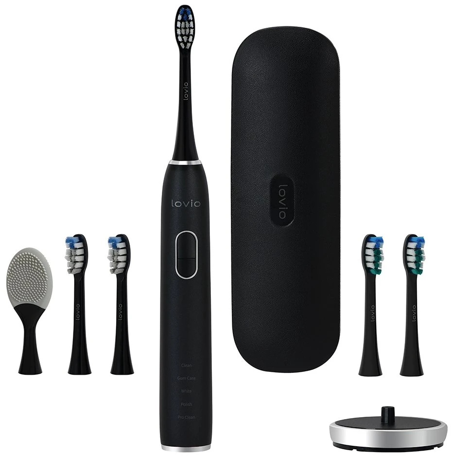 Garsinis dantų šepetėlis Lovio SonicProtect PRO, juodas