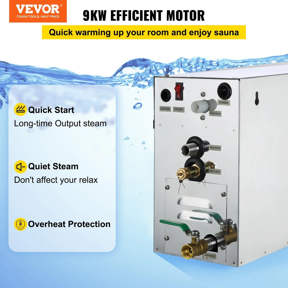 VEVOR 9 kW garo generatorius spa ir saunai