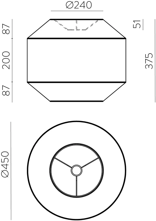 Gaubtas, skirtas šviestuvui KIRA, E27, baltos/juodos sp., 5PANT404245BN