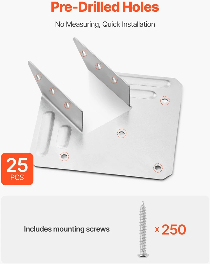 VEVOR Karkasų jungtys 135x40x63 mm, 25 vnt.