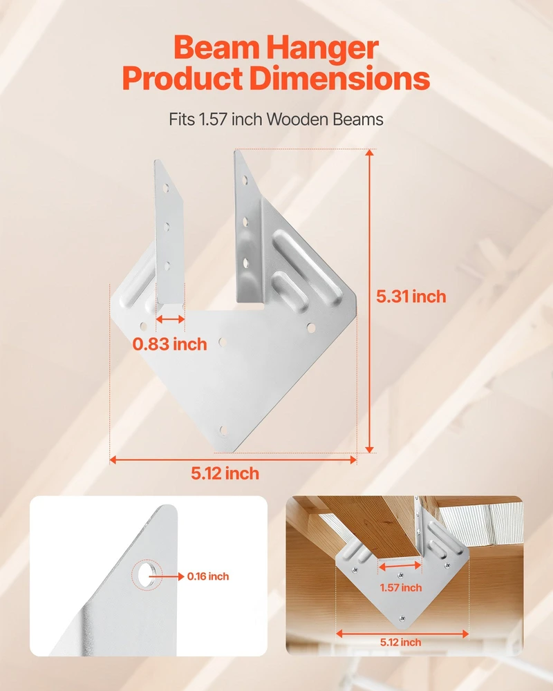 VEVOR Karkasų jungtys 135x40x63 mm, 25 vnt.
