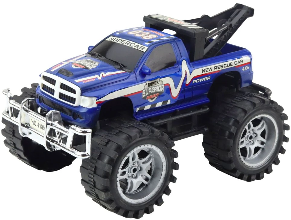Lean Toys Gelbėjimo visureigis su kabliu, mėlynas, 27 cm