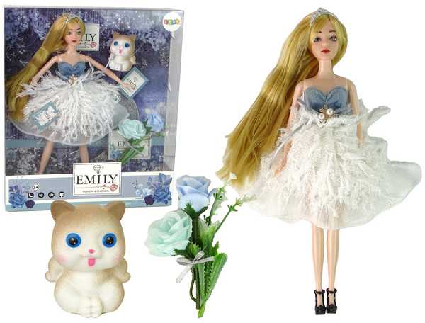 Lean Toys Žaislinė lėlė Emily su kačiuku, 30 cm