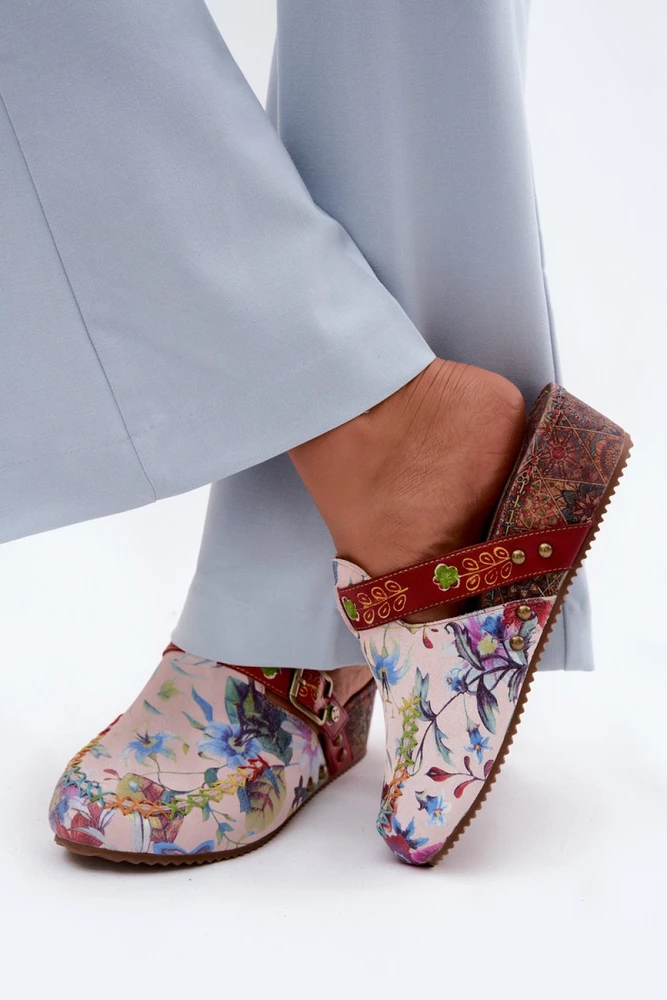 Gėlių rašto basutės su kulnu Step in style