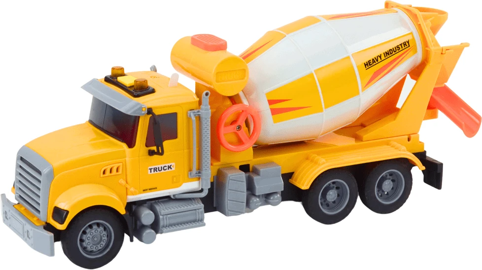 Lean Toys Geltonas betono maišytuvas su trinties pavara