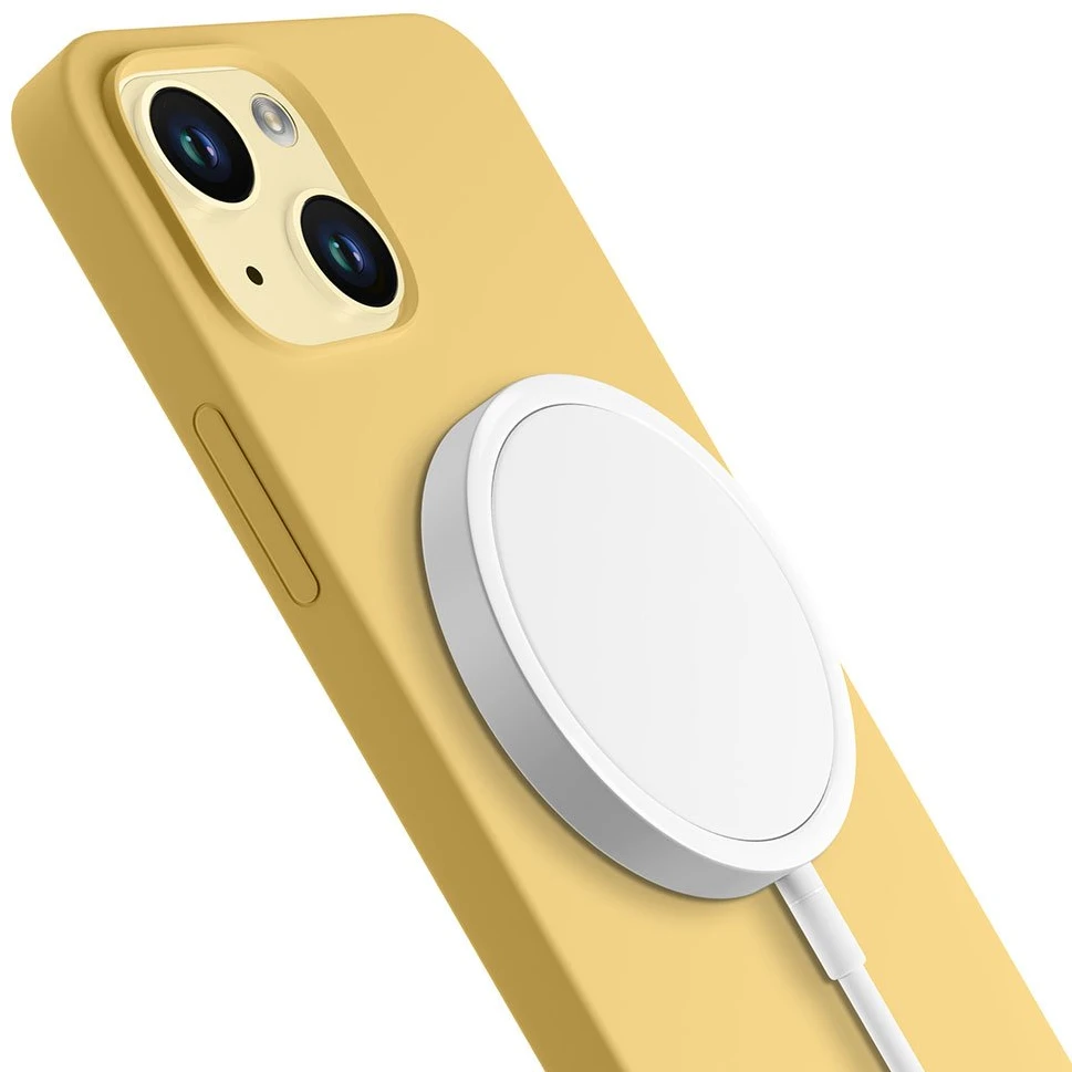 Nezatříděno 3Mk Protection 3 mk Hardy silikoninis „MagCase“ dėklas, skirtas „iPhone 15 Plus“ – geltonas