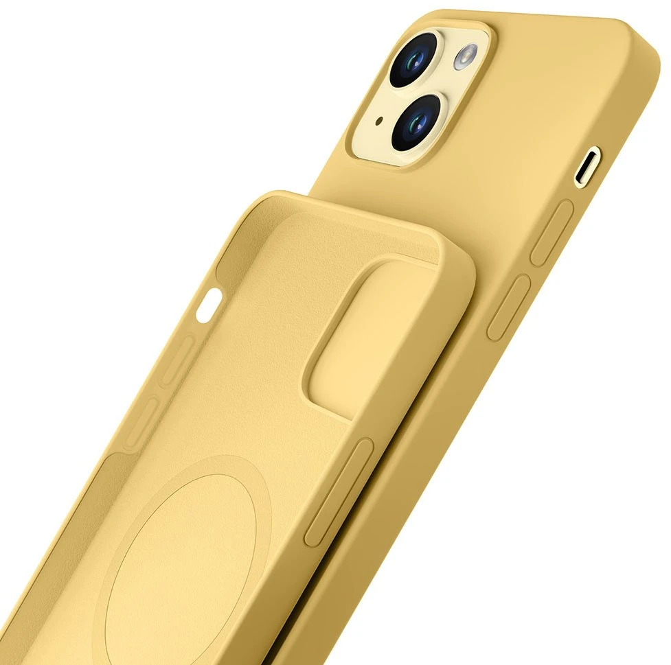Nezatříděno 3Mk Protection 3 mk Hardy silikoninis „MagCase“ dėklas, skirtas „iPhone 15 Plus“ – geltonas