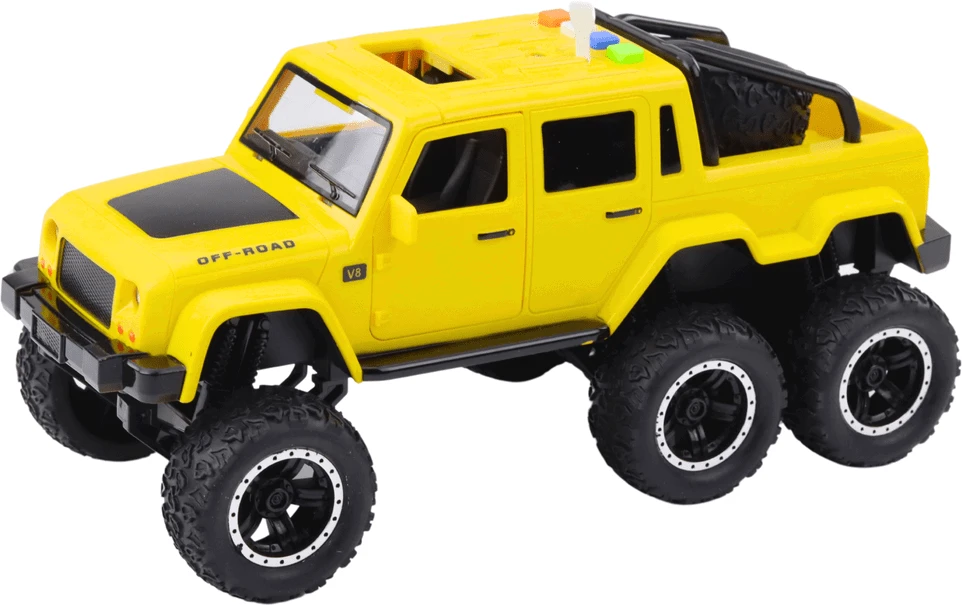 Lean Toys Geltonas 6x6 visureigis su garso ir šviesos efektais