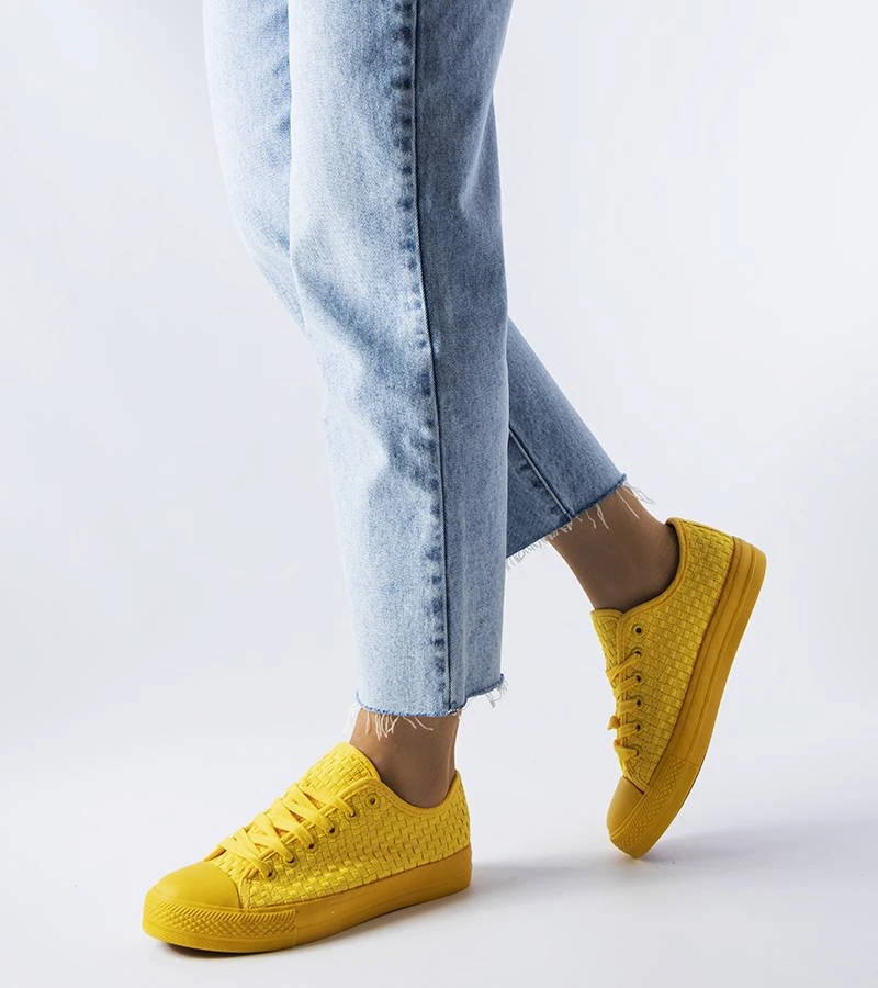 Geltonos spalvos Thibodeau audinio sportbačiai