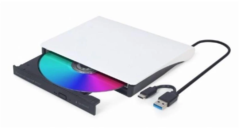 Kietasis diskas Gembird DVD-USB-031-BW External USB DVD drive, juodas-baltas