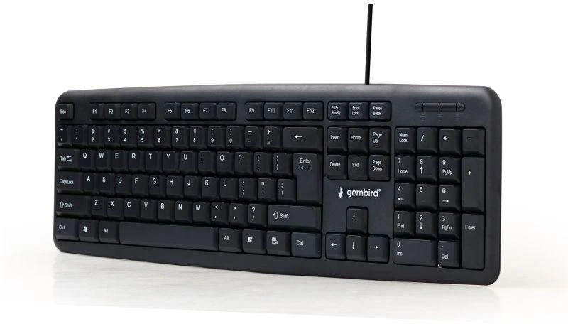 GEMBIRD KB-U-103 Klaviatūra (USB 2.0; JAV išdėstymas; juoda)